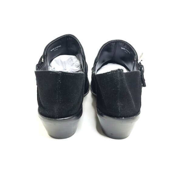 Rebecca Minkoff Austen Harness Buckle Ankle Booties Black Suede Womens US 9.5 M - Picture 5 of 9